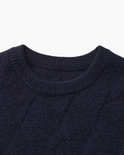 Diamond Knit Crewneck Sweater