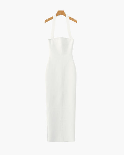 Halter Neck Slim Fit Maxi Dress