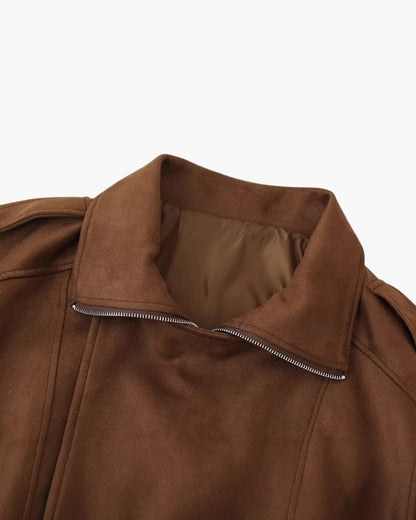 Vintage Suede Drape Jacket