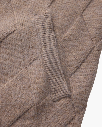 Heritage Diamond Knit Zip Cardigan